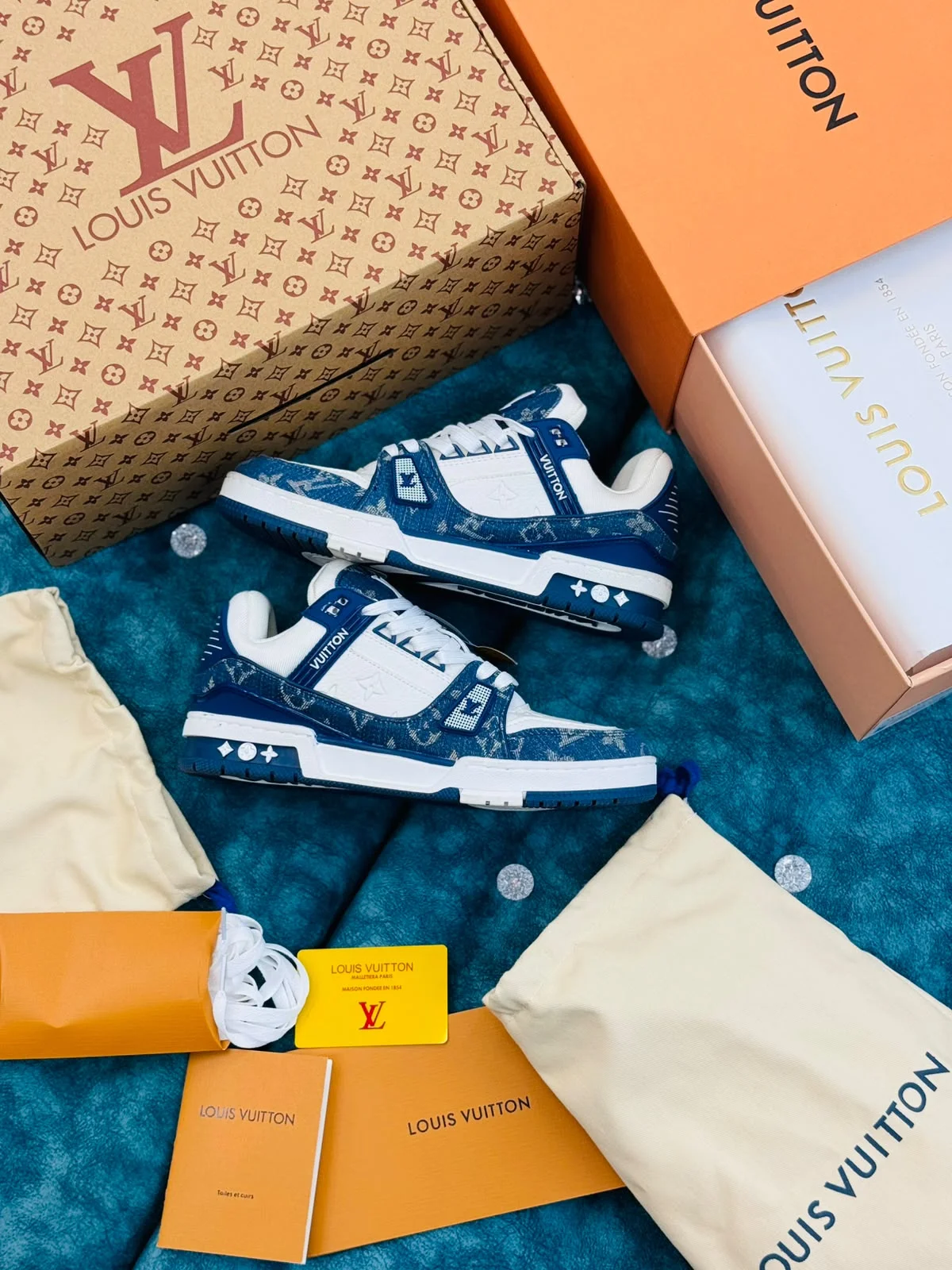 image - 2026-10-22T202358.018 Louis Vuitton LV Trainer "Monogram Denim" - Image 1